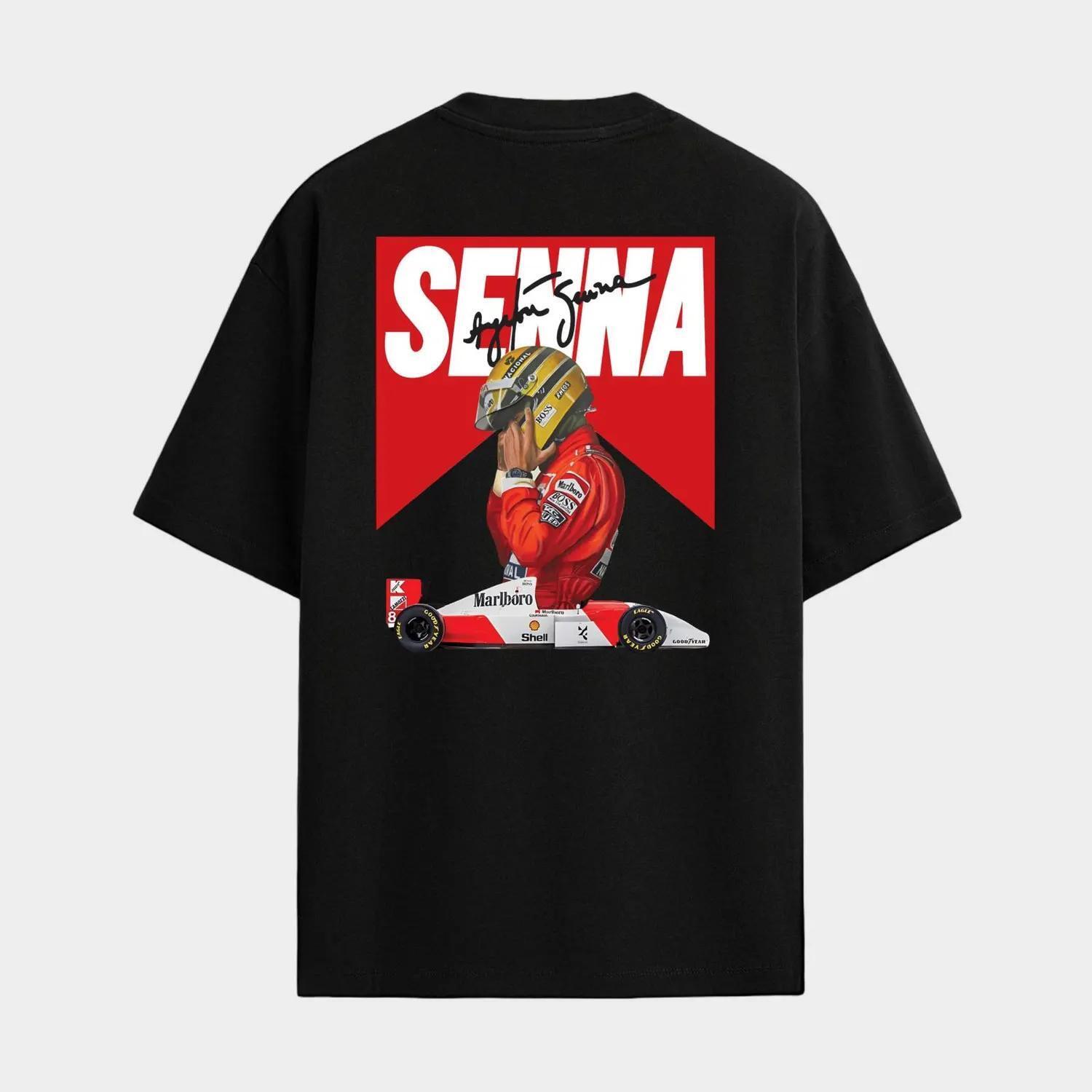 Ayrton Senna T Shirt Formula 1 Mclaren Retro Marlboro Unisex F1